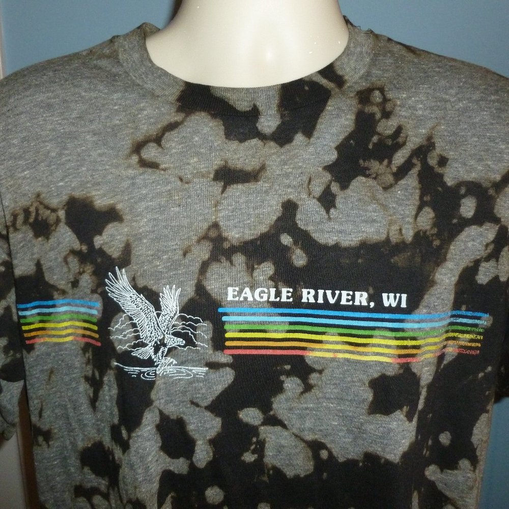 Vintage Velva Sheen Up-cycled Bleached Tie-Dye T-Shirt Large L